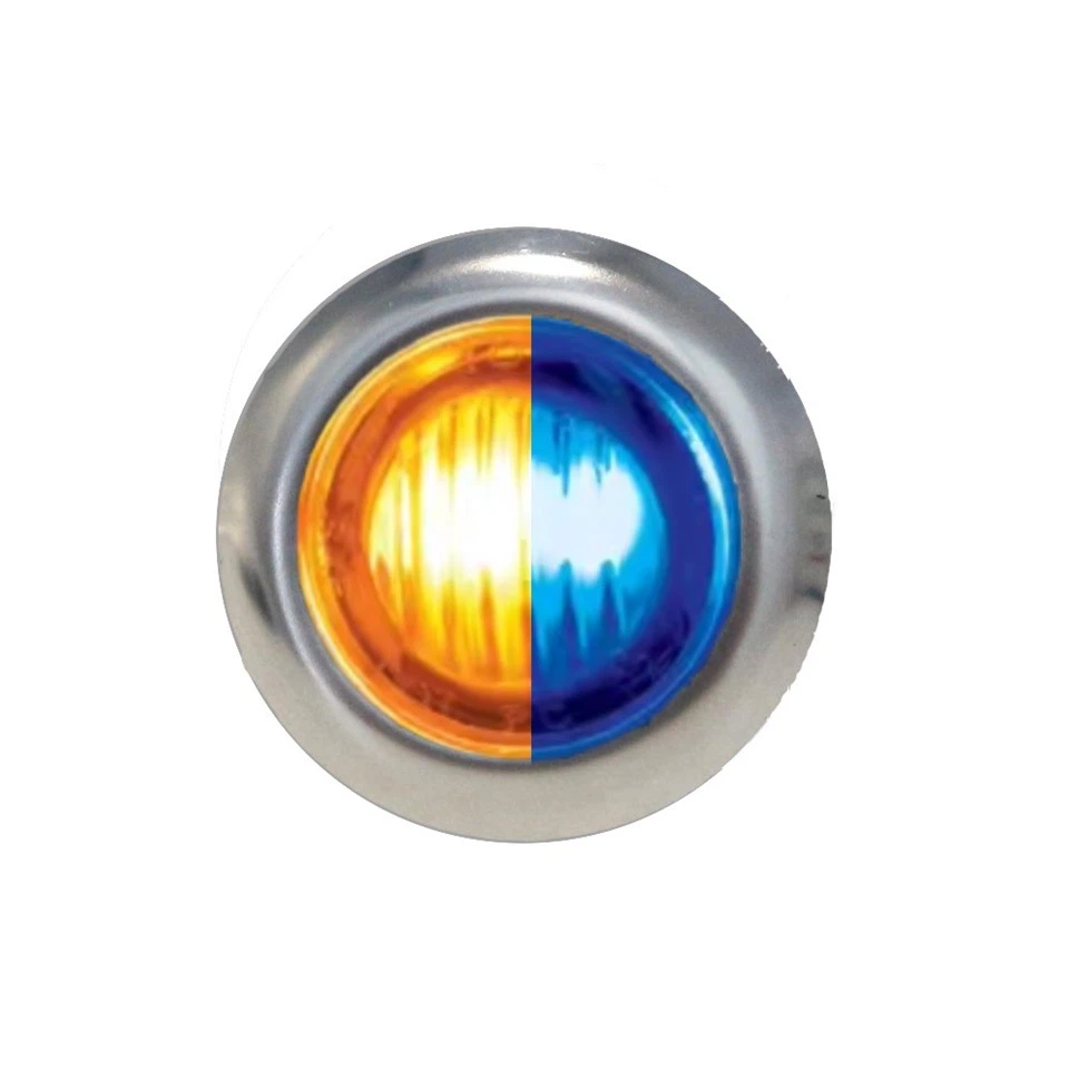 3 LED Mini Double Fury (Clearance/Marker) – Amber LED/Blue LED Penny Light